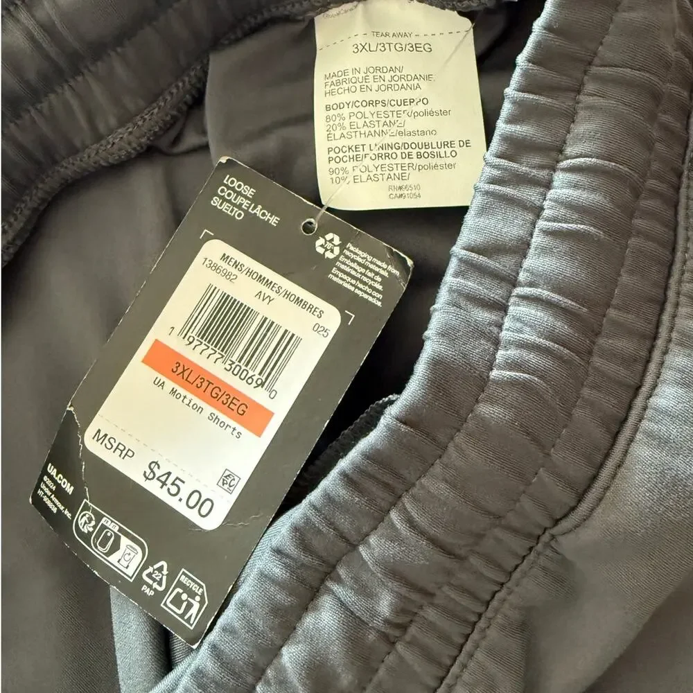 NWT Men's Under Armour Motion Shorts - Grey 3XL (Loose Fit)